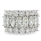 14K White Gold Round & Marquise Diamond Wedding Band (3.10 ct)
